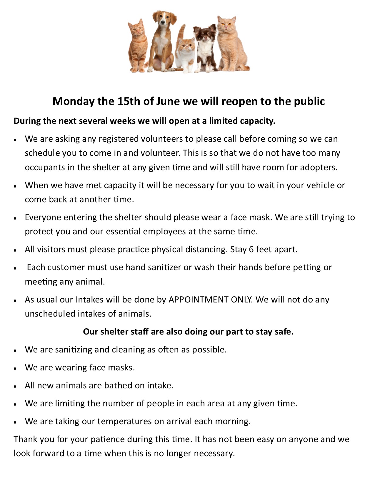 Reopening on 15th June